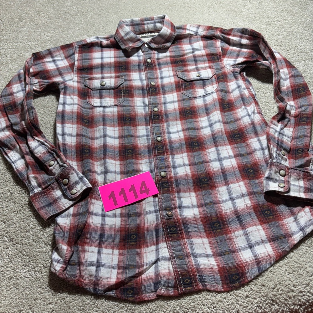 Ariat kids sz‎ XL flannel shirt western cowboy